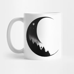 black and white moon Mug